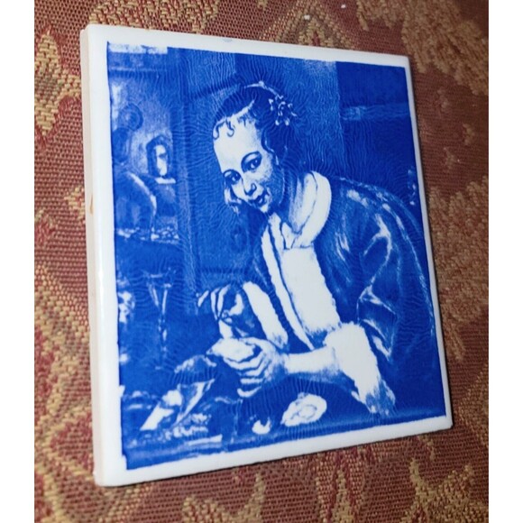 Delft Blue Tiles Three Dutch Master Artists Jan Steen, P. Rubens, Gerrit Dou VTG - Picture 12 of 16